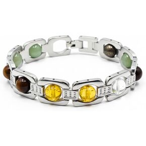 Arihant Gems And Jewels® Original Certified Dhan Yog Bracelet 8 Mm Beads I Energy Healing Adjustable Crystal Jewelry For Men & Women I Attract Wealth, Prosperity & Success For Men & Women Size 7.5 Inch in Saudi Arabia