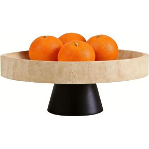 Large Decorative Fruit Bowl,Modern Travertine Key Bowl for Entryway Table,Pedestal Bowl for Dining Table Center,Living Room, Kitchen Decor Modern Home Decor Marble Bowl (10.23 Inch) in Saudi Arabia