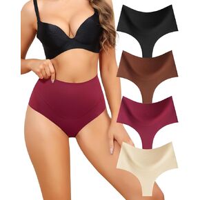 LEVAO Thong Shapewear Tummy Control for Women High Waist Seamless Shaper Panties No Show Postpartum Underwear 4 Pack in Kuwait