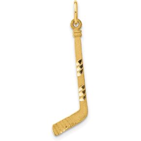 Saris and Things 14k Yellow Gold Hockey Stick Charm Pendant in Kuwait
