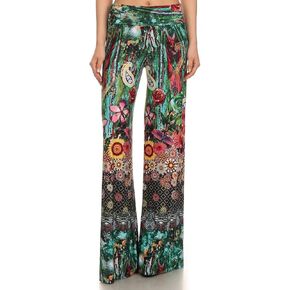 ICONOFLASH Women's Wide Leg Palazzo Pants with Fold-Over Waist in Saudi Arabia