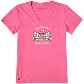 Life is Good Women's Adirondack Beach More Short Sleeve Crusher-LITE Vee in Kuwait