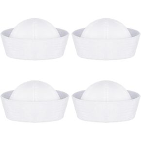 dodowin White Sailor Hat for Women Men, Navy Captain Yacht Hat Halloween Costume Sailor Cap for Dressing Up Party in Saudi Arabia