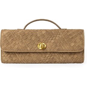 Joryin Woven Purse for Women Evening Clutch Woven Leather & Suede Handbags Crossbody Bag Purse Formal Evening Bag in Saudi Arabia