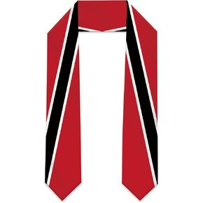 Trinidad and Tobago Flag Graduation Stole Sash Scarf Double Layer Polyester Satin Fabric Anti-Wrinkle in Kuwait