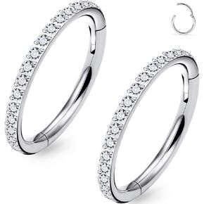 20G 18G 16G Titanium Nose Rings Hoops G23 Hinged Septum Nose Rings Clicker Helix Daith Rook Cartilage Tragus Earrings Segment Ring Lip Ring Piercing Jewelry for Women Men 8mm 10mm in Saudi Arabia