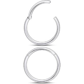 20G-2G Hinged Clicker Septum Nose Rings Hoops 316L Surgical Steel Segment Septum Lip Nipple Ring Cartilage Tragus Helix Sleeper Earrings Piercing Jewelry for Women Men 6mm-19mm in Kuwait