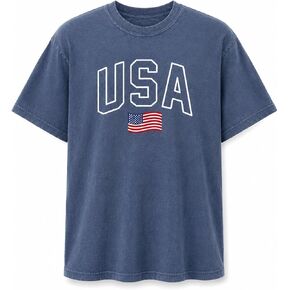 USA Shirt for Men and Women, Unisex Patriotic T-Shirt, Comfort Colors Vintage Washed Game Day Shirt in Kuwait