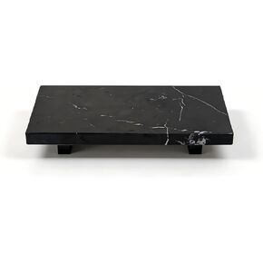 Natural Black Marble Soap Dispenser Tray, Small Stone Pedestal Tray for Bathroom Counter, Vanity Riser for Perfume, Jewelry, Candles and Dresser Decor, 9.84 x 5.12 in in Saudi Arabia