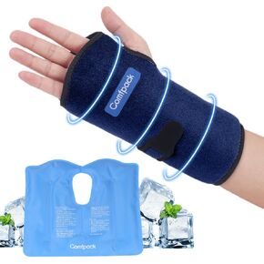 Comfpack Wrist Ice Pack Wrap for Carpal Tunnel Relief, FSA Eligible, Gel Ice Pack for Injuries Reusable for Hand Pain Relief, Hot Cold Compression Wrist Brace for Surgery Recovery, Gift in Saudi Arabia