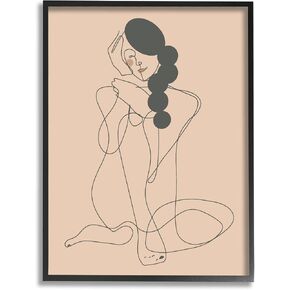 Stupell Industries Abstract Woman Sitting Scribble Drawing Smiling Outline, Design by Kendra Shedenhelm in Saudi Arabia