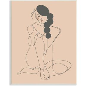 Stupell Industries Abstract Woman Sitting Scribble Drawing Smiling Outline, Design by Kendra Shedenhelm in Saudi Arabia