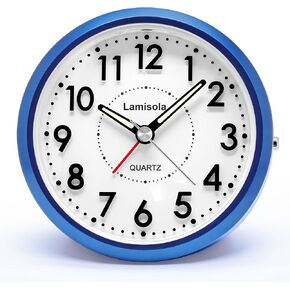 Lamisola Small Alarm Clocks for Bedrooms, 4 Inch Analog Battery Desk Clock, Retro Clock for Bedroom Decoration, Slient, Large Display for Seniors, Loud Alarm Clock for Heavy Sleepers, Champagne Gold in Saudi Arabia