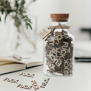 F uck to Give Jar(5oz),Funny Decorative Jars for Gift,Cute F uck Wooden Cutout Letter Piece And Glass Bottle,Gag Gift for Friends Birthday,Valentines Day,Christmas,Bad Mood Vent Gag Bottle Jar in Saudi Arabia
