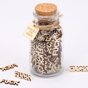 fuc k jar（5oz） Gift Jar,Fuc ks to Give,Fuc k Wooden Cutout Letter Piece Bad Mood Vent Spoof Birthday Day,Holiday,gag Funny Gift,Thanksgiving Christmas to Friend in Saudi Arabia
