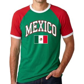 Mexico Shirts for Men Mexican Flag Graphic Raglan T Shirts Mexico Independence Day Patriotic Casual Tops in Saudi Arabia
