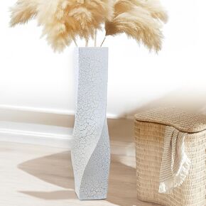 Tall Vase On Floor, 16.34" Twisted Geometric Flower Vase for Home, Living Room, Flower Centerpieces, Shelf, Table, Decor, Creative Unique Decorative Vases in Saudi Arabia