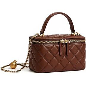 Mini Quilted Crossbody Purse for Women Small Leather Square Box Designer Top Handle Bag Evening Handbag with Chain Strap in Saudi Arabia