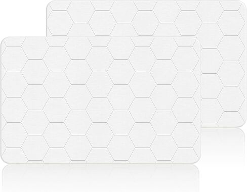 THMINS Large Stone Bath Mat, 24''x16'' Non-Slip Diatomaceous Earth Stone Bath Mat, Super Absorbent Quick Drying for Bathroom, Easy to Clean in Saudi Arabia