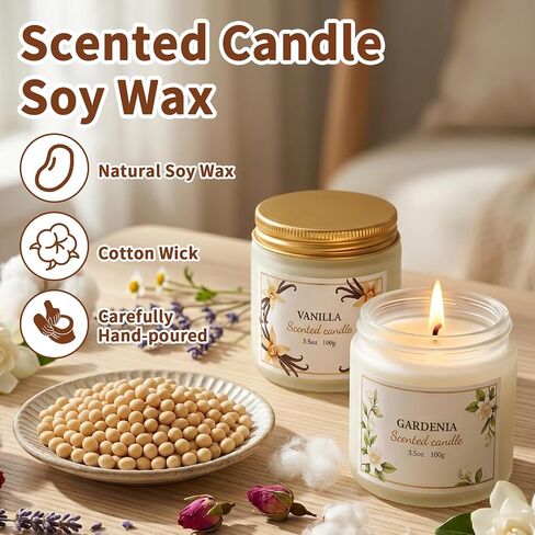 Scented Candles for Women, 3.5oz Floral Soy Candles for Home Scented, 6 Pack Relaxing Candles for Women Stress Relief, Aromatherapy Candles Gifts for Woman Birthday Anniversary Bath Yoga in Saudi Arabia