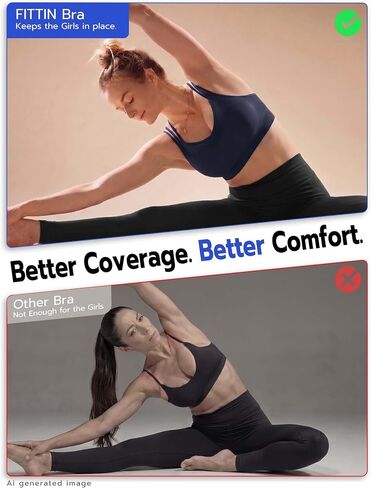 FITTIN Coverage Sports Bras for Large-Bust: Zero Spillage Comfort for Yoga Pilates - Stay-in-Place Fit - for Women A-D Cups in Saudi Arabia