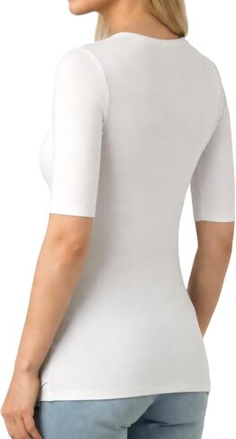 MANGOPOP Half Sleeve Tops for Women Crew Neck Slim Fitted Casual Going Out T Shirt Tops 2026 Trendy in Kuwait