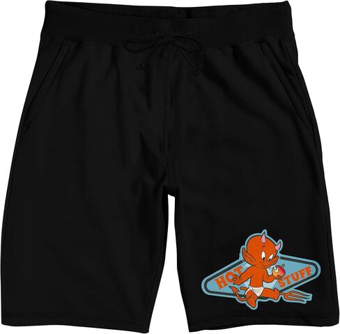 Hot Stuff Child Devil Eating Apple Men's Black Sleep Pajama Shorts in Kuwait