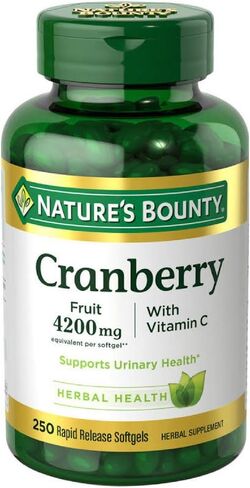 Nature's Bounty Cranberry Fruit 4200 mg with Vitamin C, 250 Softgels (Pack of 3) in Saudi Arabia