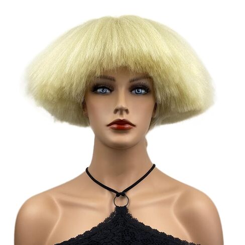 Wiginway Black Bowl Cut Costume Wig, Mushroom Cut Wigs for Male Women, Short Yaki Straight Fluffy Wigs in Saudi Arabia