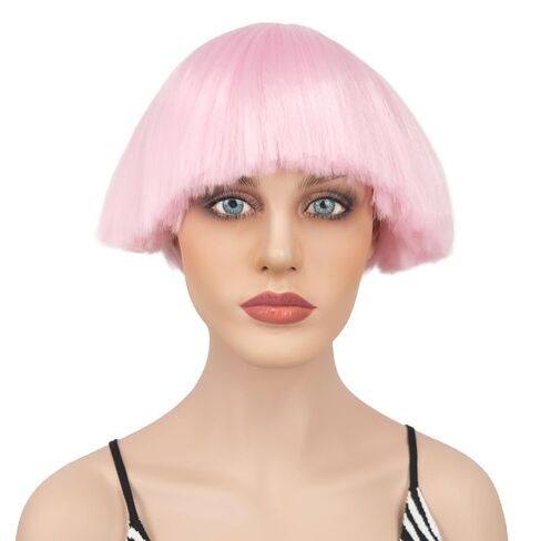 Wiginway Black Bowl Cut Costume Wig, Mushroom Cut Wigs for Male Women, Short Yaki Straight Fluffy Wigs in Saudi Arabia
