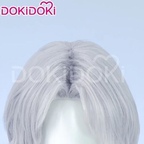 KIRA KIRA Dantee Cosplay Wig 35cm/13.8’’ Short Straight Gray Hair for Halloween Cosplay (Grey) in Kuwait