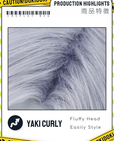 KIRA KIRA Dantee Cosplay Wig 35cm/13.8’’ Short Straight Gray Hair for Halloween Cosplay (Grey) in Kuwait