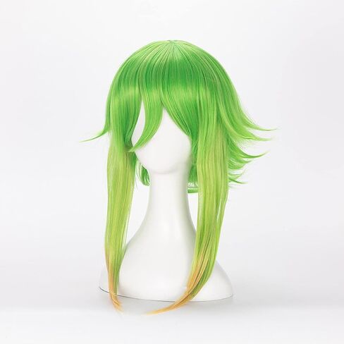 -Role Play for Megpoid Gumi Cosplay Wig 45cm Green Golden Short Layered Wig in Saudi Arabia