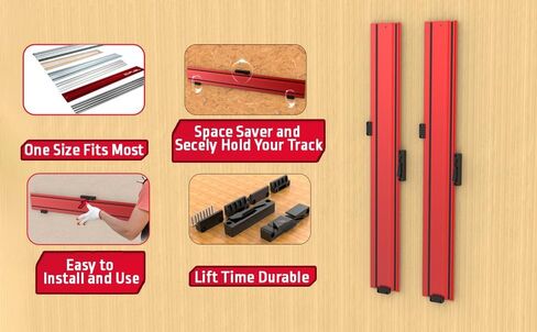 Track Rack for Guide Rail, Adjustable Guide Rail Holders, Upgrade Track Saw Guide Rail Mount, Track Saw Guide Organizers 2 Packs in Saudi Arabia