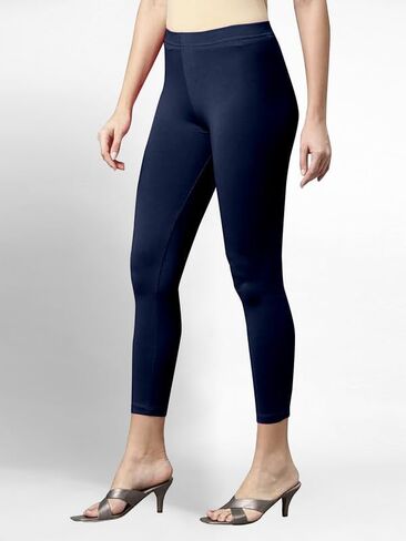 TRENDMALLS Women's Super Combed Cotton Elastane Stretch Cropped Leggings with Ultrasoft Waistband in Kuwait