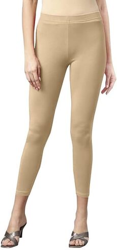 TRENDMALLS Women's Super Combed Cotton Elastane Stretch Cropped Leggings with Ultrasoft Waistband in Kuwait