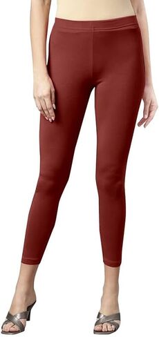 TRENDMALLS Women's Super Combed Cotton Elastane Stretch Cropped Leggings with Ultrasoft Waistband in Kuwait
