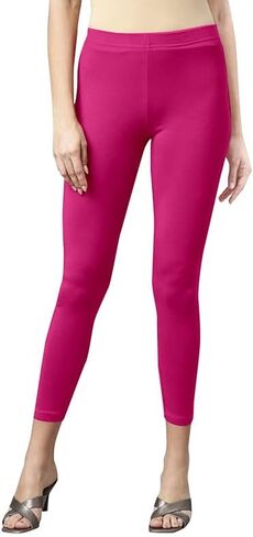 TRENDMALLS Women's Super Combed Cotton Elastane Stretch Cropped Leggings with Ultrasoft Waistband in Kuwait