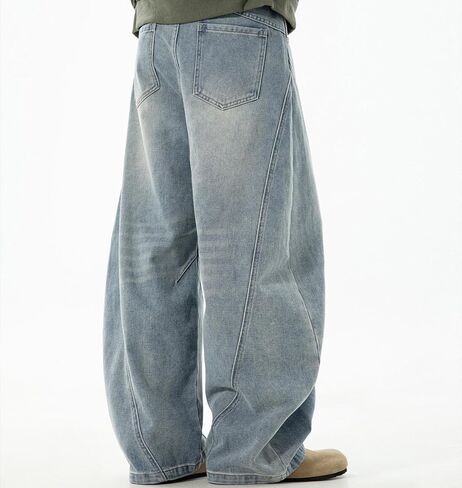 LUOBANIU Men's Baggy Jeans Loose Fit Denim Jeans Irregular Hip Hop Pants Vintage Y2K Skater Trousers Streetwear in Kuwait