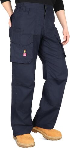 BOCOMAL Men's Stretch Tactical FR Cargo Pants Relaxed Boot Cut Lightweight Ripstop Water & Flame Resistant Work Hiking Pant in Kuwait