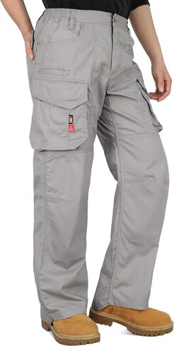 BOCOMAL Men's Stretch Tactical FR Cargo Pants Relaxed Boot Cut Lightweight Ripstop Water & Flame Resistant Work Hiking Pant in Kuwait