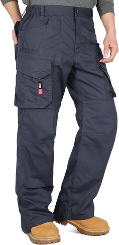 BOCOMAL Men's Stretch Tactical FR Cargo Pants Relaxed Boot Cut Lightweight Ripstop Water & Flame Resistant Work Hiking Pant in Kuwait