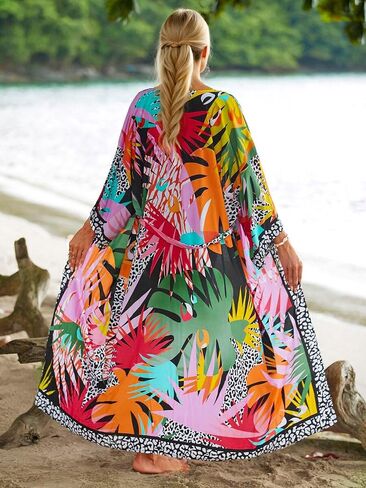 Women's Long Kimono Cover Ups Lightweight Open Front Cardigans Dress Casual Swimsuit Robe for Beach Swimwear in Kuwait