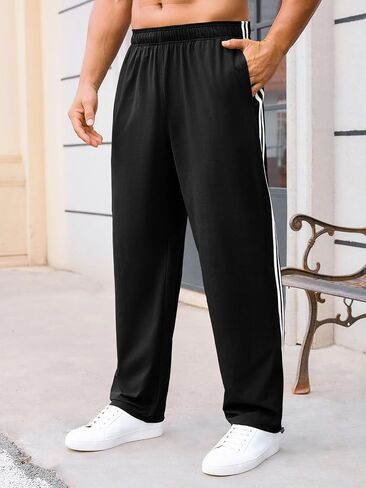 Runcati رجل فضفاض Sweatpants عادية الرباط مرونة الخصر ركض خفيفة الوزن تجريب Y2K المسار المظلة السراويل in Saudi Arabia