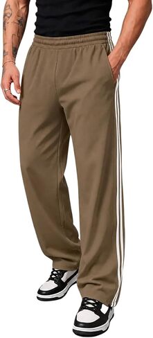 Runcati رجل فضفاض Sweatpants عادية الرباط مرونة الخصر ركض خفيفة الوزن تجريب Y2K المسار المظلة السراويل in Saudi Arabia