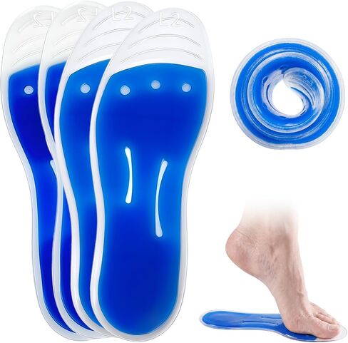 2 Pairs Cooling Insoles for Men Women Unisex, Blue Breathable Shoe Inserts for Work Boots, Sneakers, Walking Shoes(9.5-10.5) in Kuwait