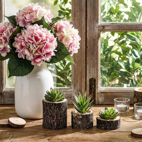 Set of 15 Rustic Wooden Tea Light Candle Holders | Natural Wood Votive Holders in 3 Sizes for Wedding, Party, and Home Table Decor in Saudi Arabia