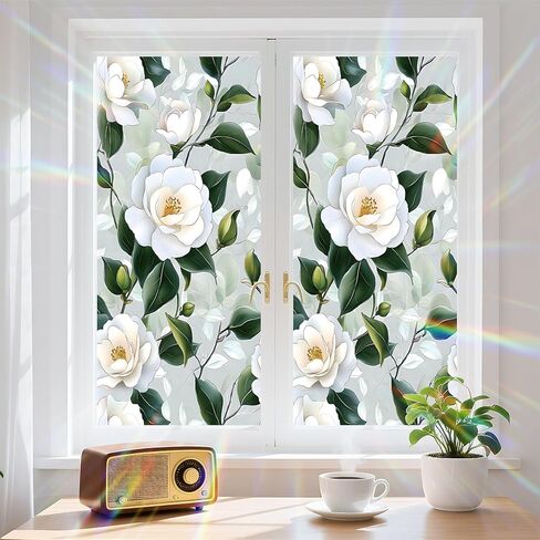 Window Privacy Film Frosted Glass Window Sticker Window Film Static Glass Cling Tint Non-Adhesive for Home Door Decorative Frosting Cover 17.5 X 78.7 inch in Saudi Arabia