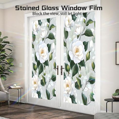 Window Privacy Film Frosted Glass Window Sticker Window Film Static Glass Cling Tint Non-Adhesive for Home Door Decorative Frosting Cover 17.5 X 78.7 inch in Saudi Arabia