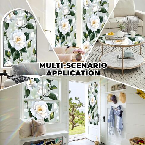 Window Privacy Film Frosted Glass Window Sticker Window Film Static Glass Cling Tint Non-Adhesive for Home Door Decorative Frosting Cover 17.5 X 78.7 inch in Saudi Arabia